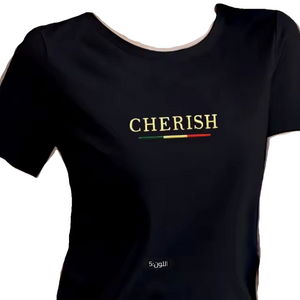 تيشيرت CHERISH أسود مقاس M