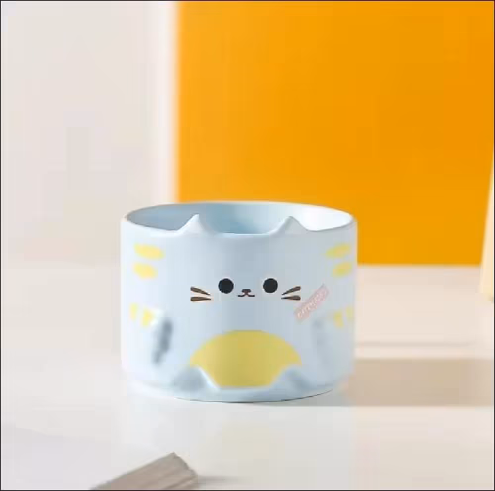 كوب قطة (أزرق)