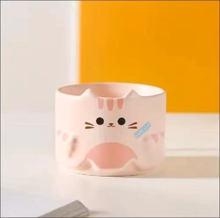 كوب قطة (وردي)