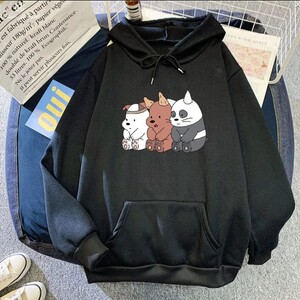 هودي الدببة مقاس ( S ) (أسود)